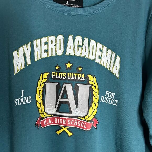 Torrid My Hero Academia Teal Cozy Fleece Sweatshirt - Picture 4 of 8